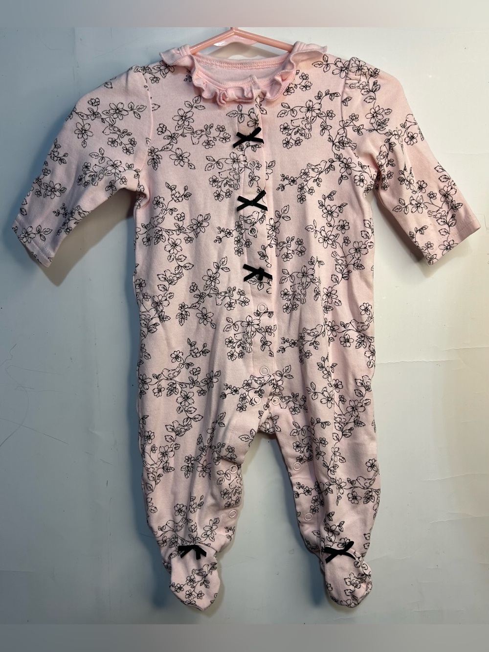 5 for $25🔥Little Me Floral Pink Footie Pajama Baby Girl 3 Months